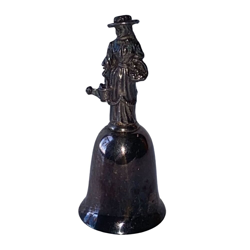 New England Collectors Society Bell Woman Flower Basket Water Can Silver Plate